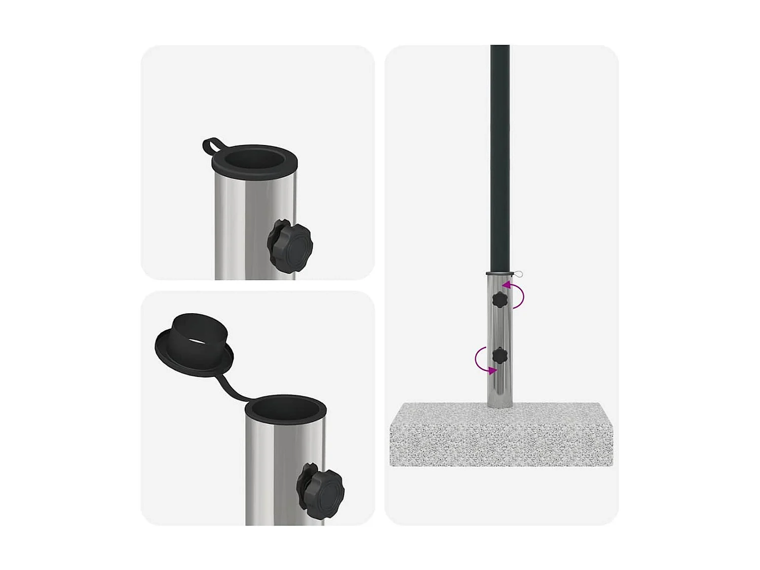 Brage  Socle de parasol Granite rectangulaire 25 kg