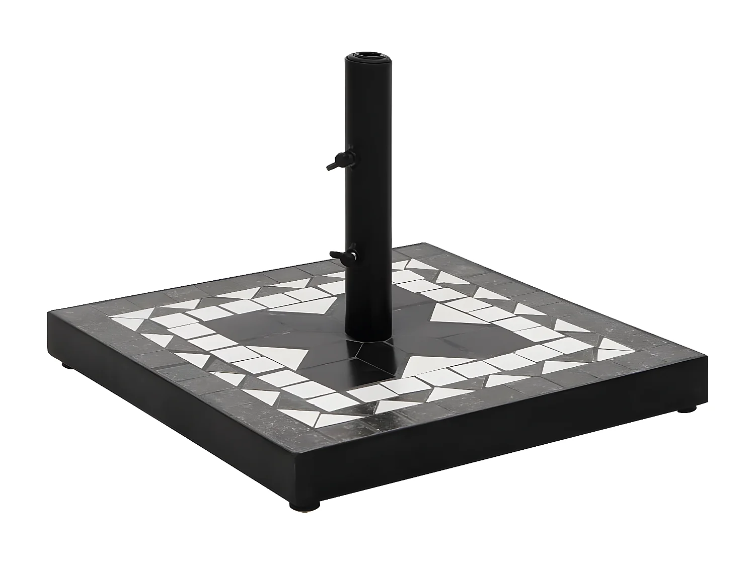 Zoey  Parasolvoet vierkant 12 kg zwart en wit