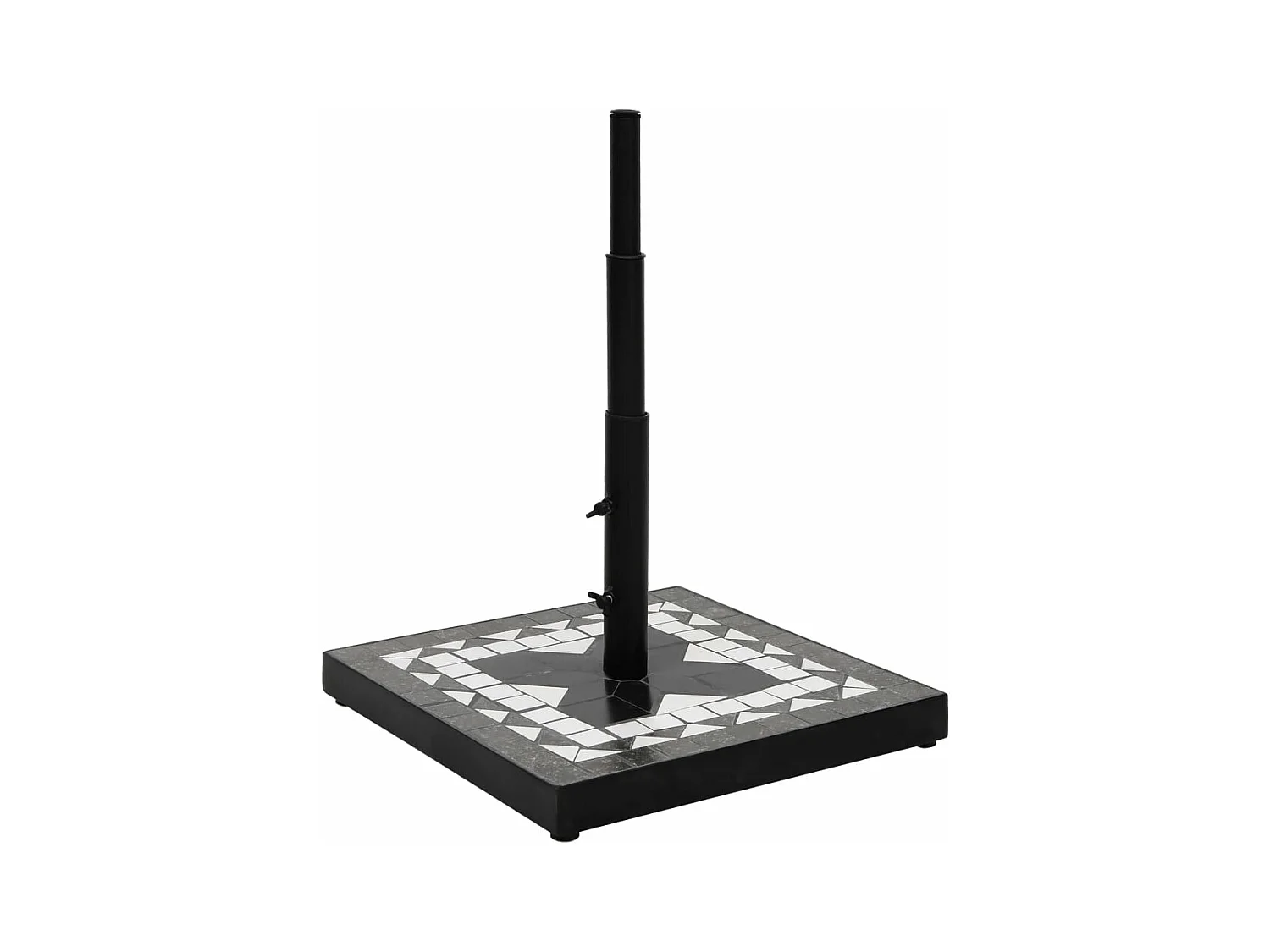 Zoey  Base de parasol noir et blanc carré 12 kg