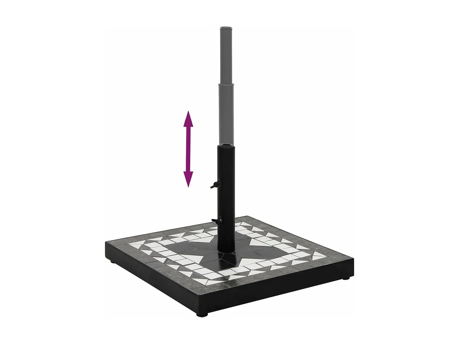 Zoey  Parasolvoet vierkant 12 kg zwart en wit