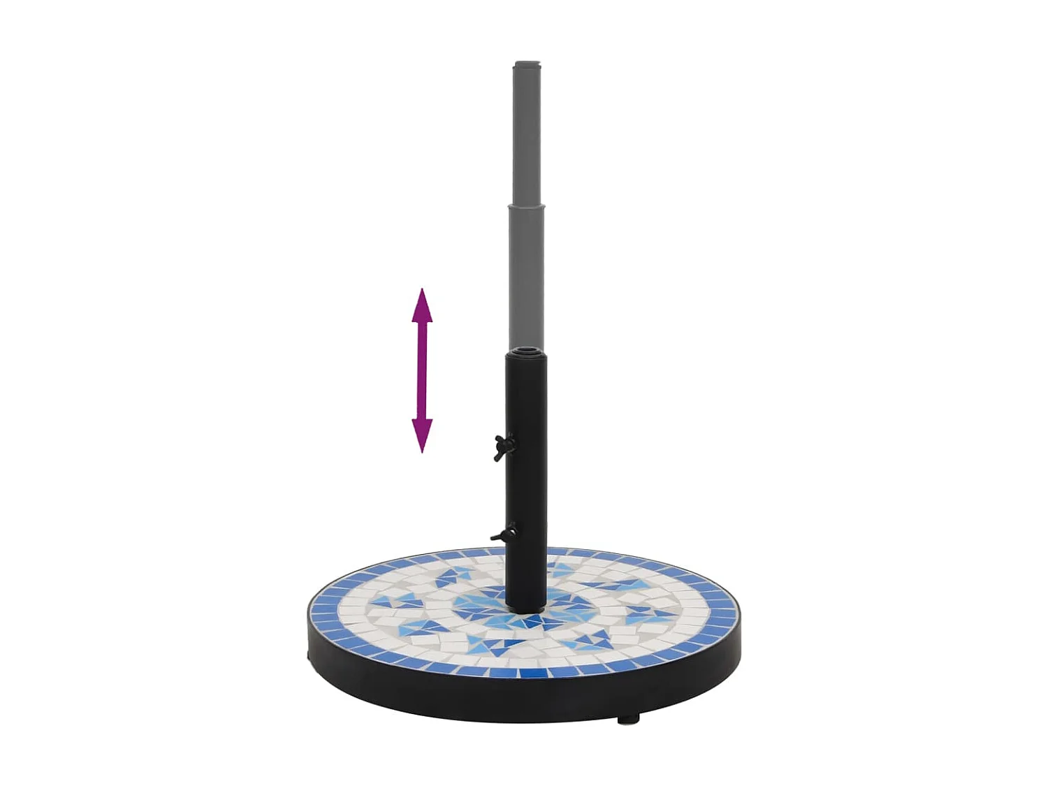 Zoey  Sonnenscrmständer Blau und Weiß Rund 12 kg