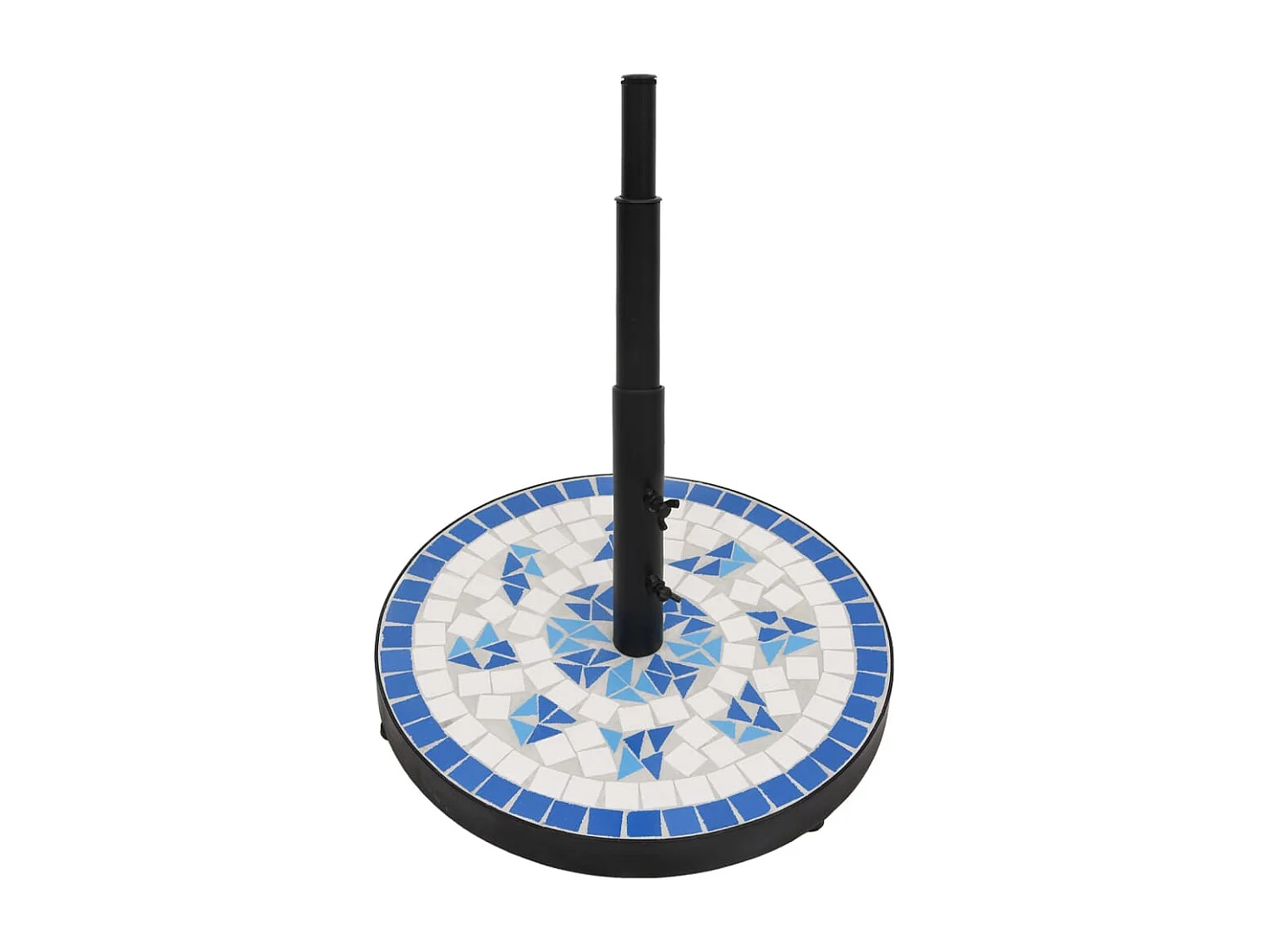 Zoey  Base de parasol bleu et blanc rond 12 kg