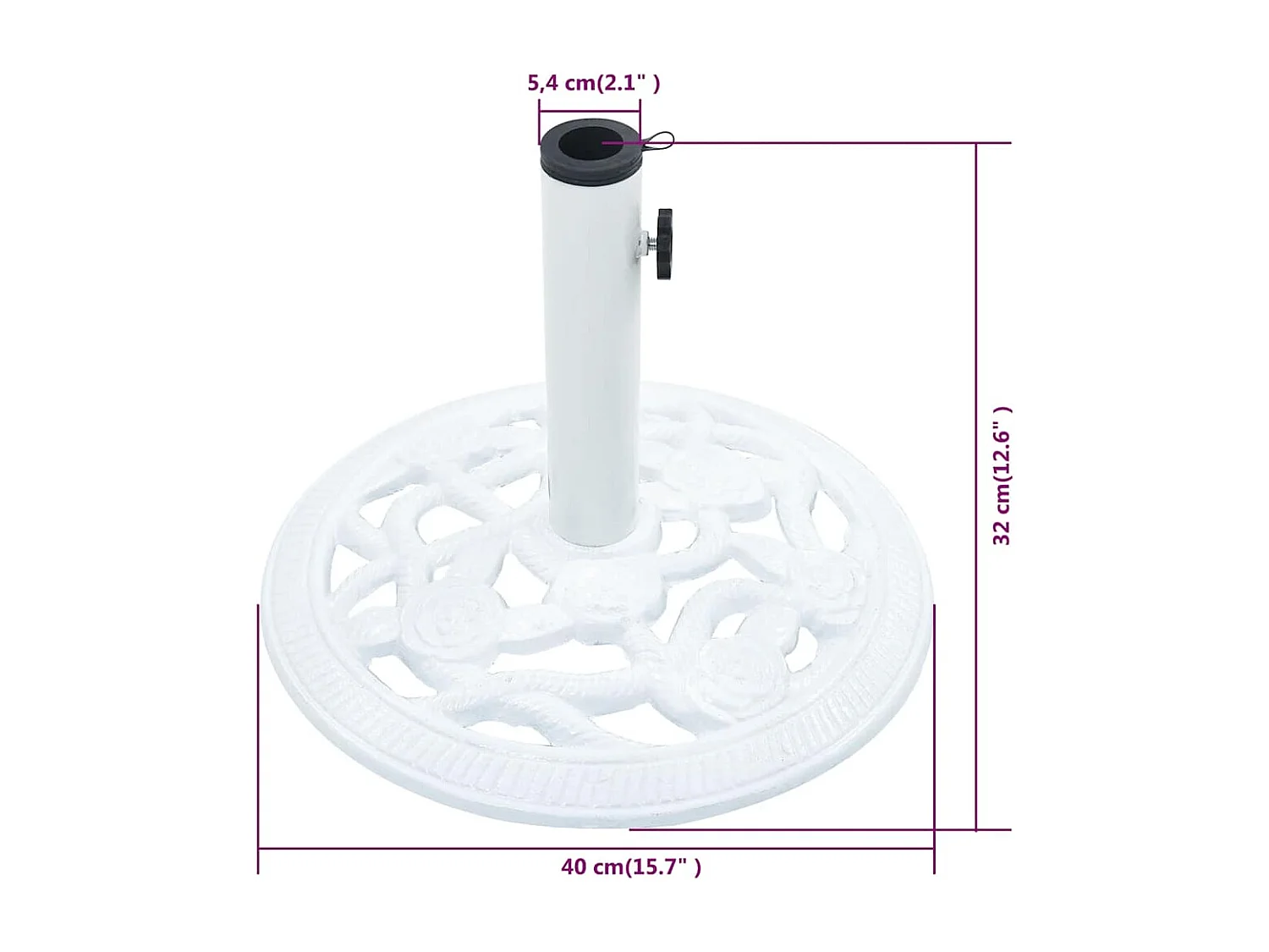 Belfort  Socle de parasol Blanc 9 kg 40 cm Fonte