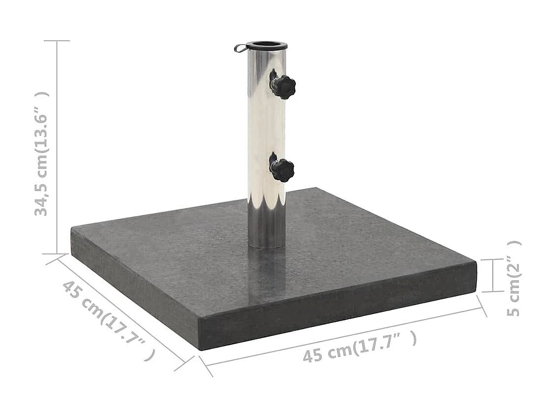 Jessica  Parasolvoet vierkant 28,5 kg graniet zwart