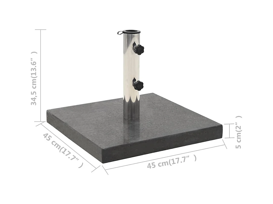 Jessica  Base de sombrilla cuadrada de granito negro 28,5 kg