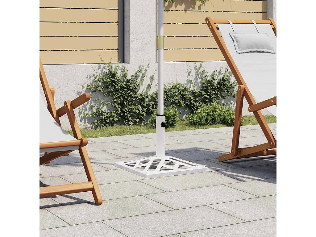 Belfort  Socle de parasol Blanc 44x44x31 cm Fonte
