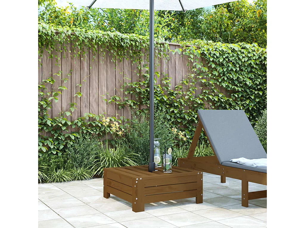 Torvin  Couvercle de base de parasol marron miel bois massif de pin