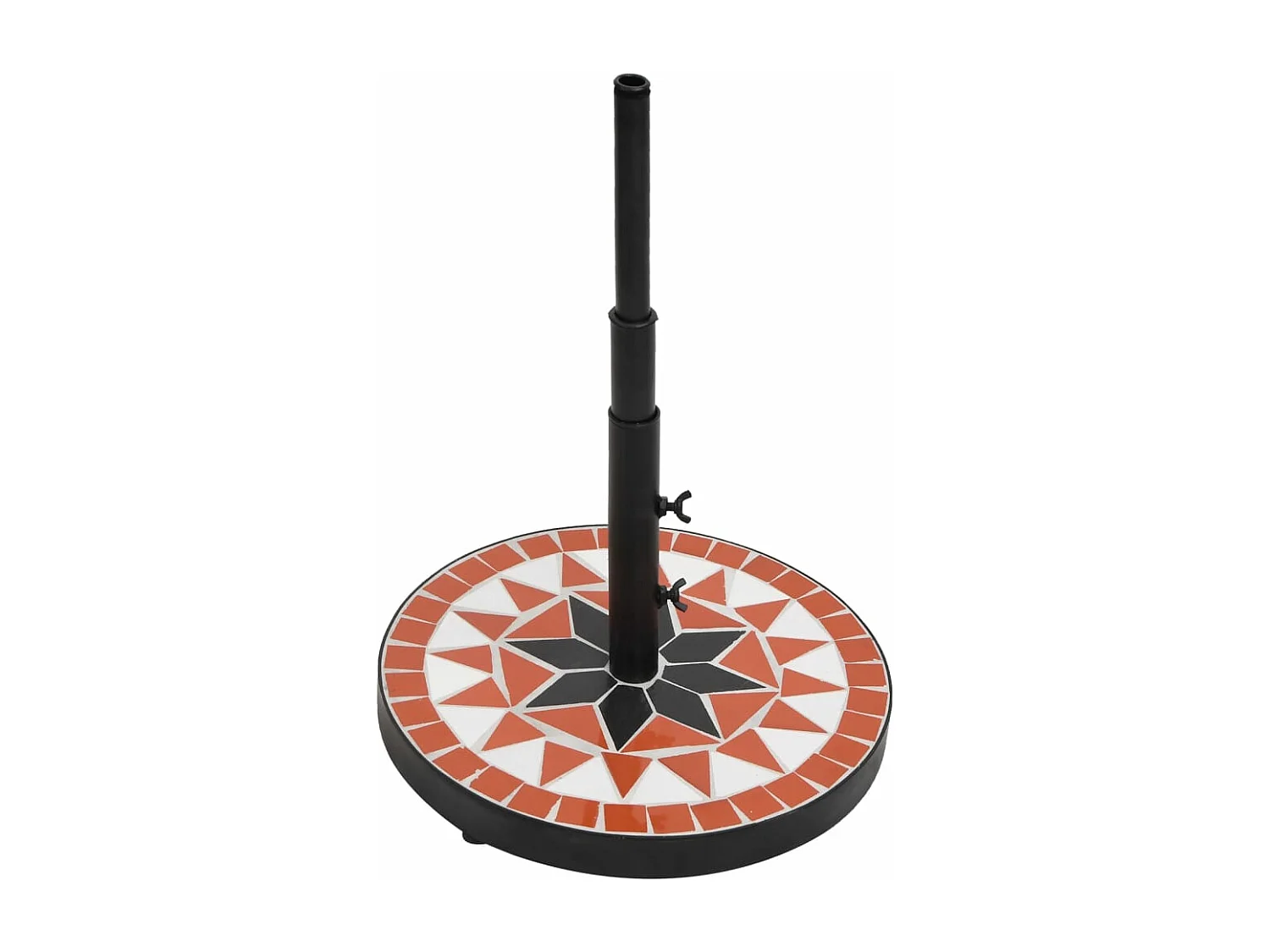 Zoey  Base de parasol terre cuite et blanc rond 12 kg