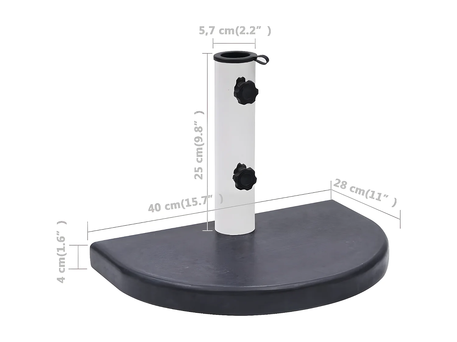 Ryllin  Parasolvoet 40x28x4 cm graniet zwart