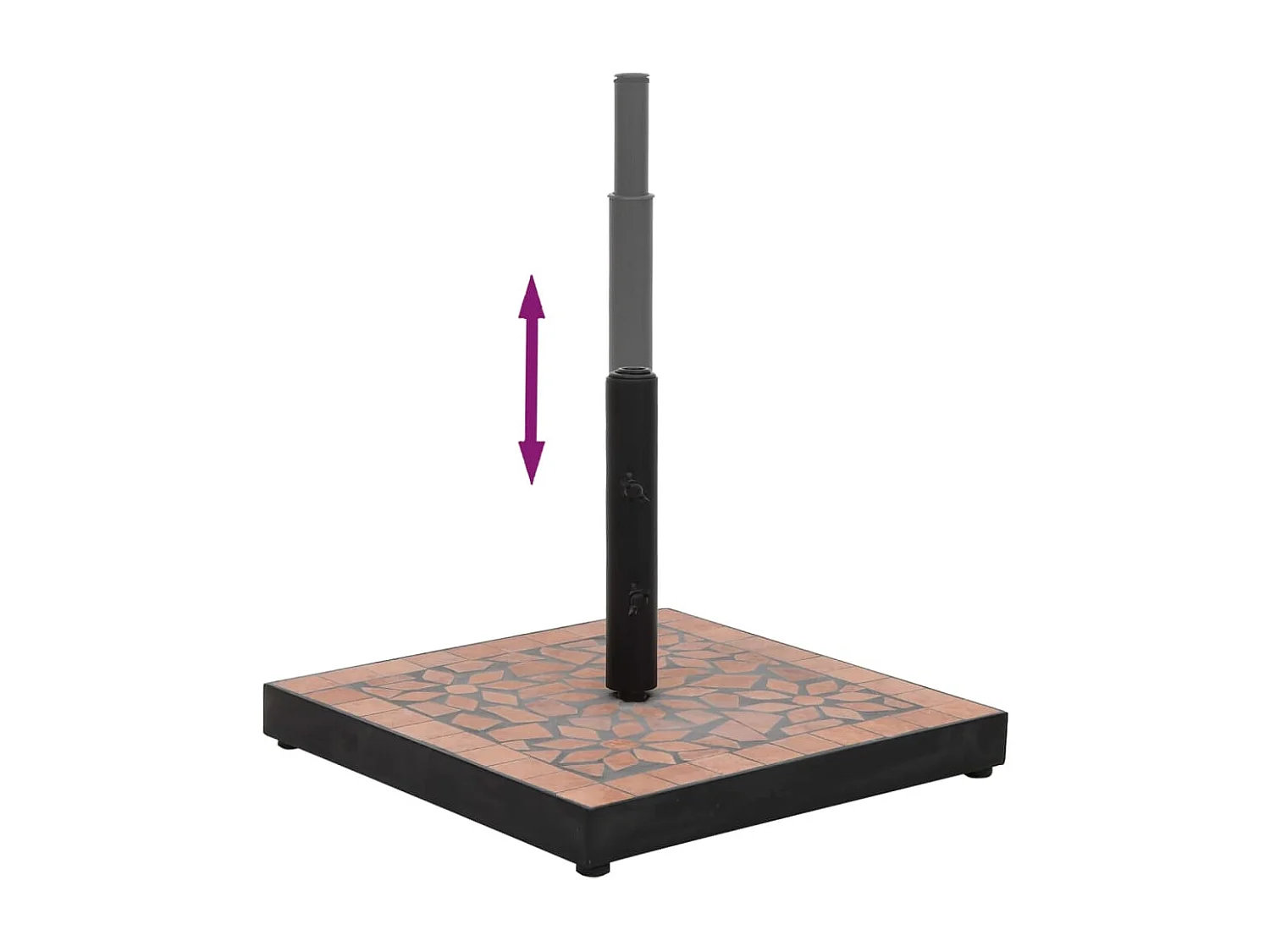 Zoey  Base de parasol terre cuite carré 12 kg