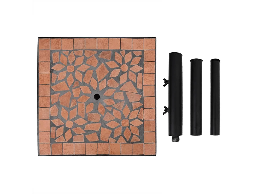 Zoey  Base de parasol terre cuite carré 12 kg