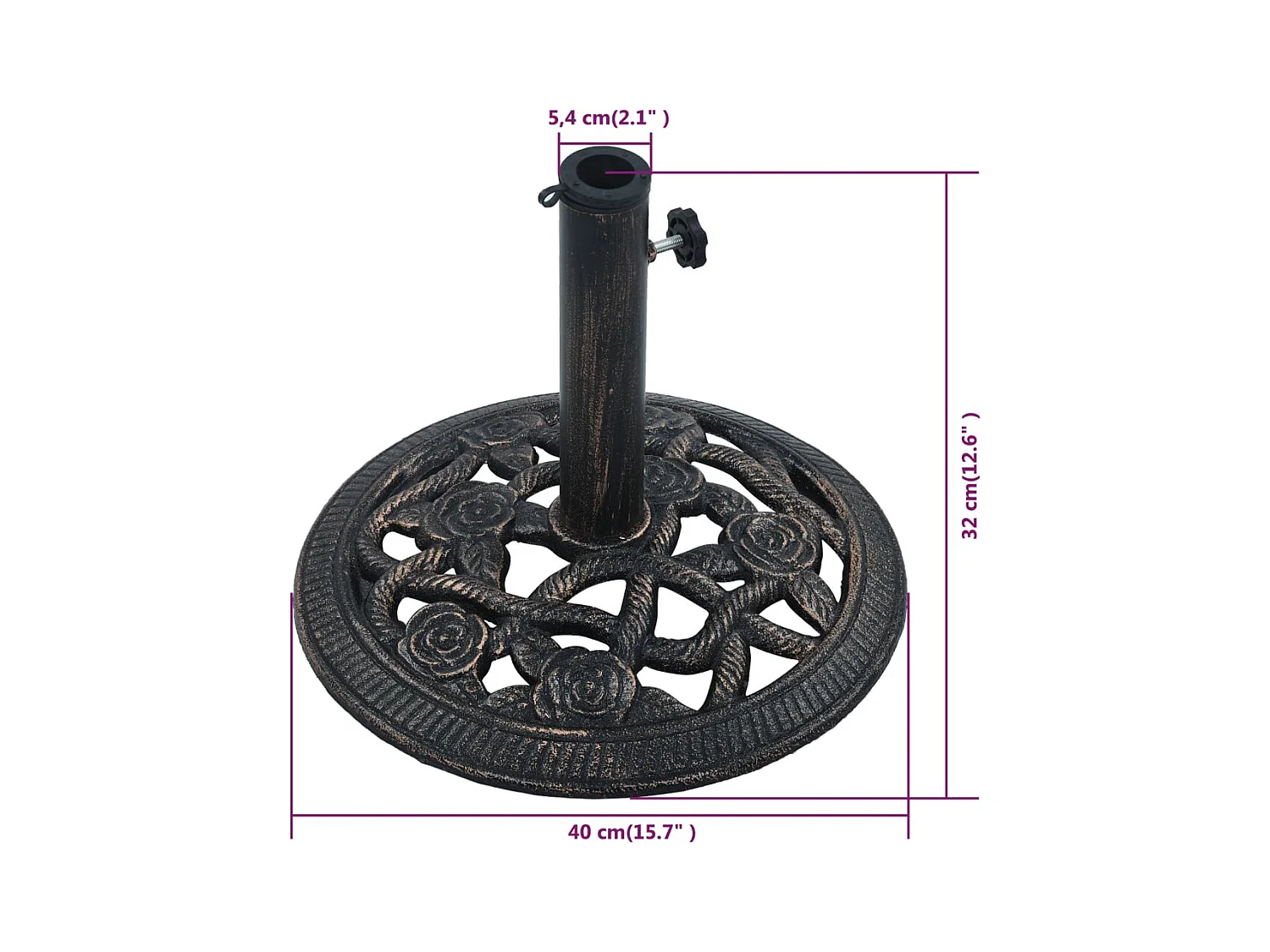 Belfort  Base Ombrellone Nero e Bronzo 9 kg 40 cm in Gsa
