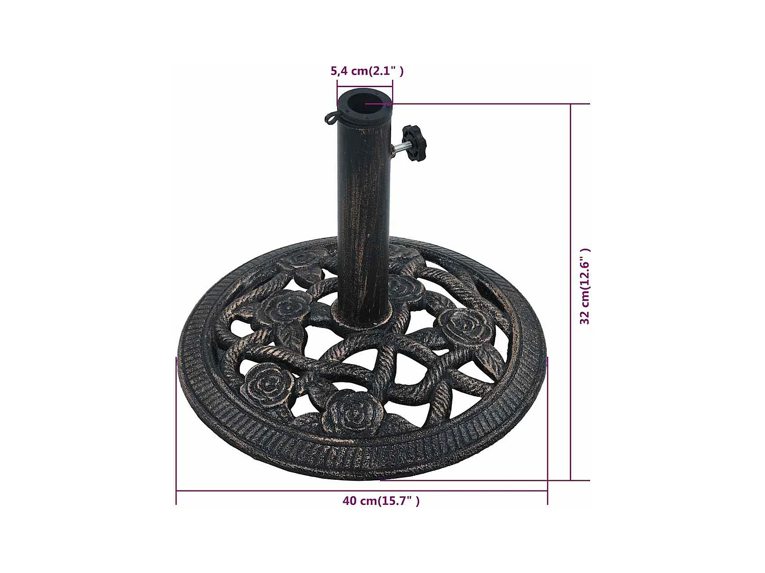 Belfort  Base Ombrellone Nero e Bronzo 9 kg 40 cm in Gsa
