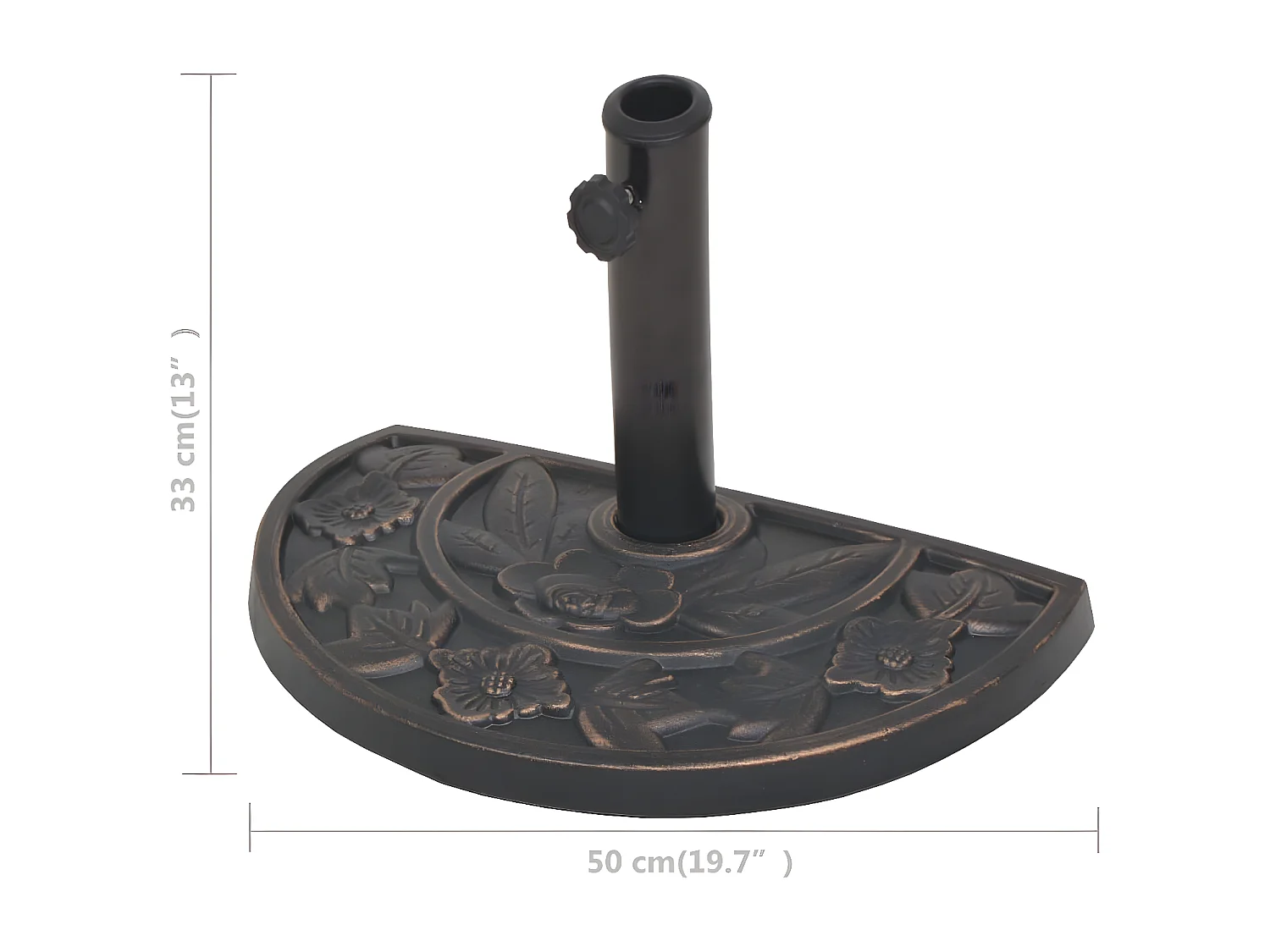 Xylon  Parasolvoet halfrond 9 kg hars bronskleurig