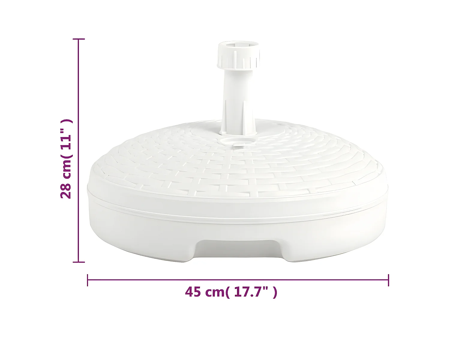 Dewey  Sonnenscrmständer Sand/Wasser 20 L Weiß Kunststoff Rattan