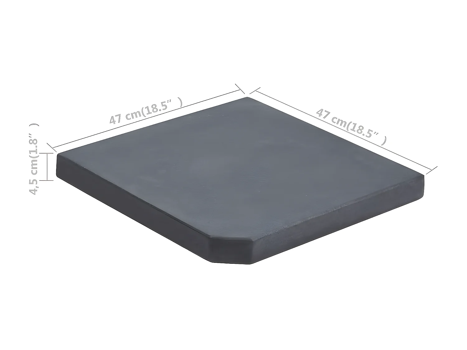 Bjørn  Base con peso para sombrilla de granito negro cuadrada 25 kg