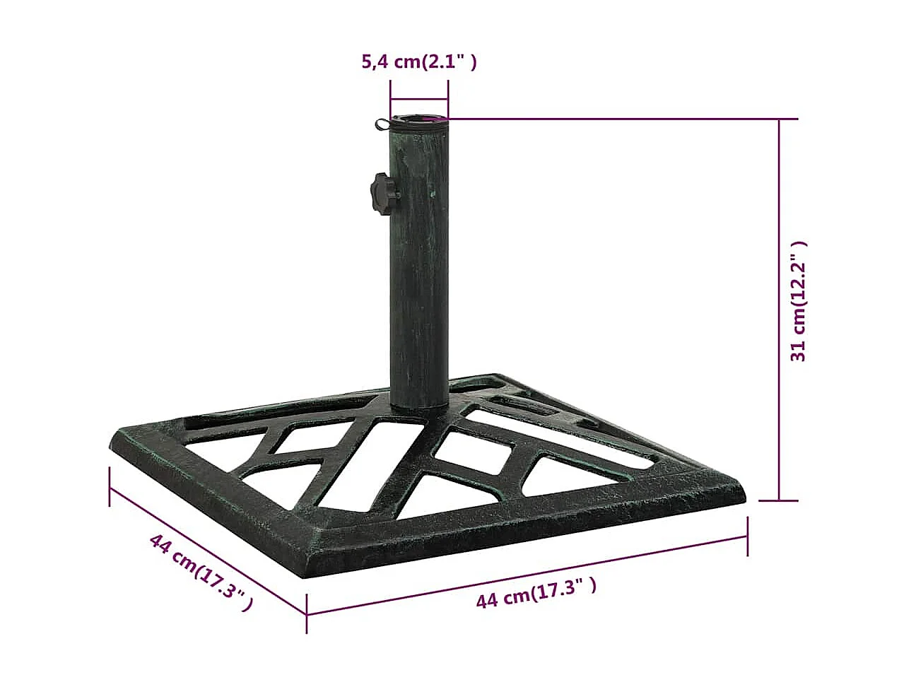 Belfort  Parasolvoet 44x44x31 cm gietijzer groen