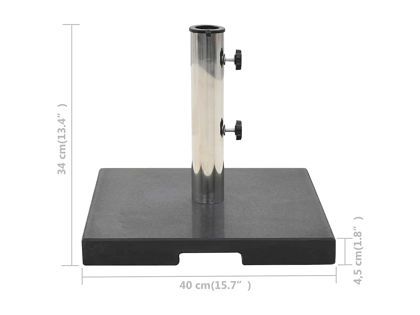 Jessica  Socle de parasol Granite 20 kg Carré Noir