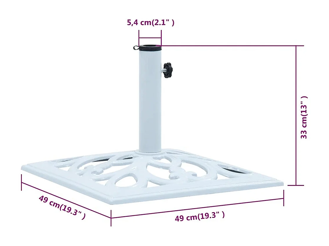 Belfort  Socle de parasol Blanc 12 kg 49 cm Fonte