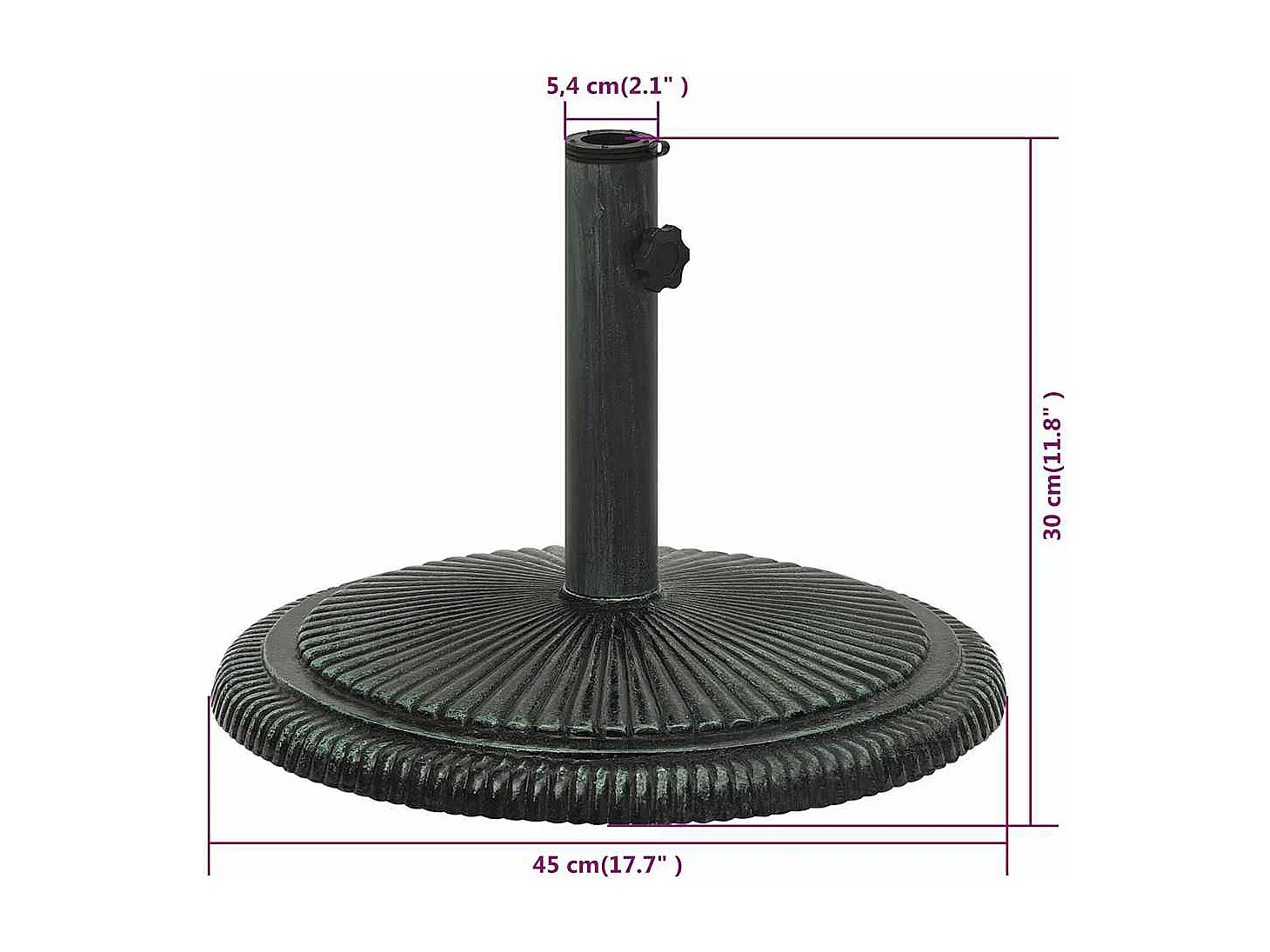 Belfort  Parasolvoet 45x45x30 cm gietijzer groen