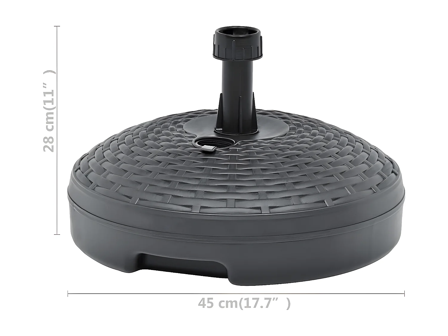 Dewey  Sonnenscrmständer Sand/Wasser 20L Anthrazit Kunststoff Rattan