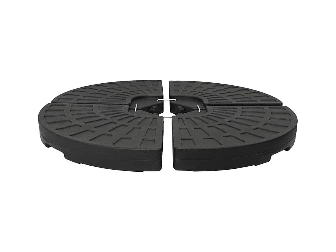 Garden Furniture -  Socle de parasol en forme d'éventail 4 pcs Noir