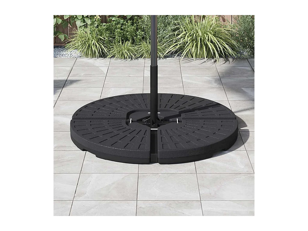 Garden Furniture -  Parasolvoeten waaiervormig 4 st zwart