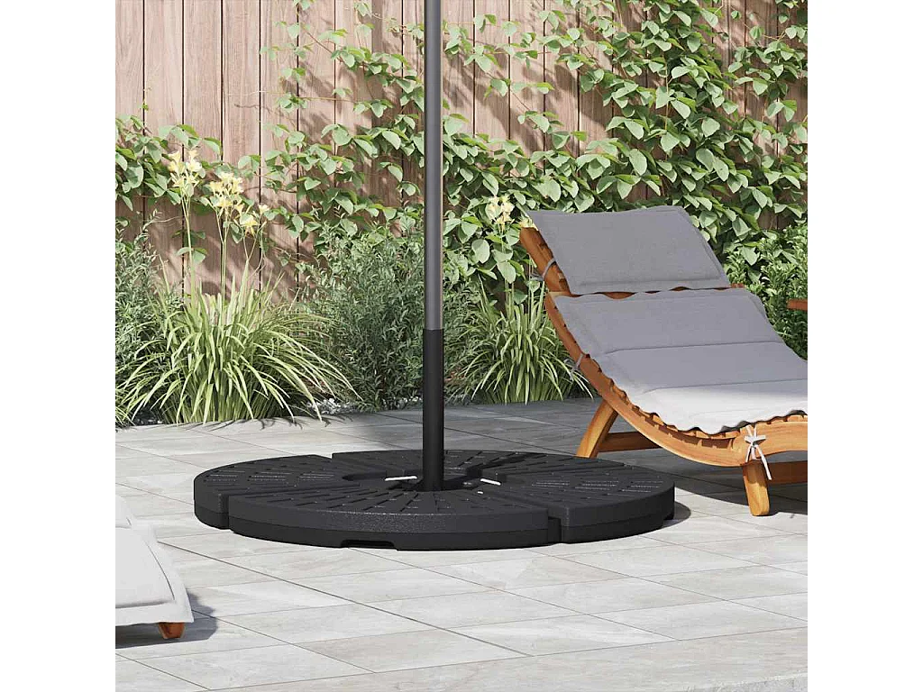 Garden Furniture -  Parasolvoeten waaiervormig 4 st zwart
