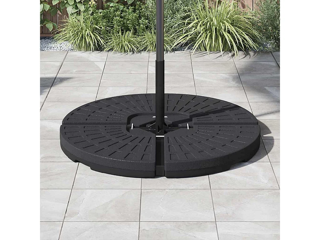 Garden Furniture -  Parasolvoeten waaiervormig 4 st zwart