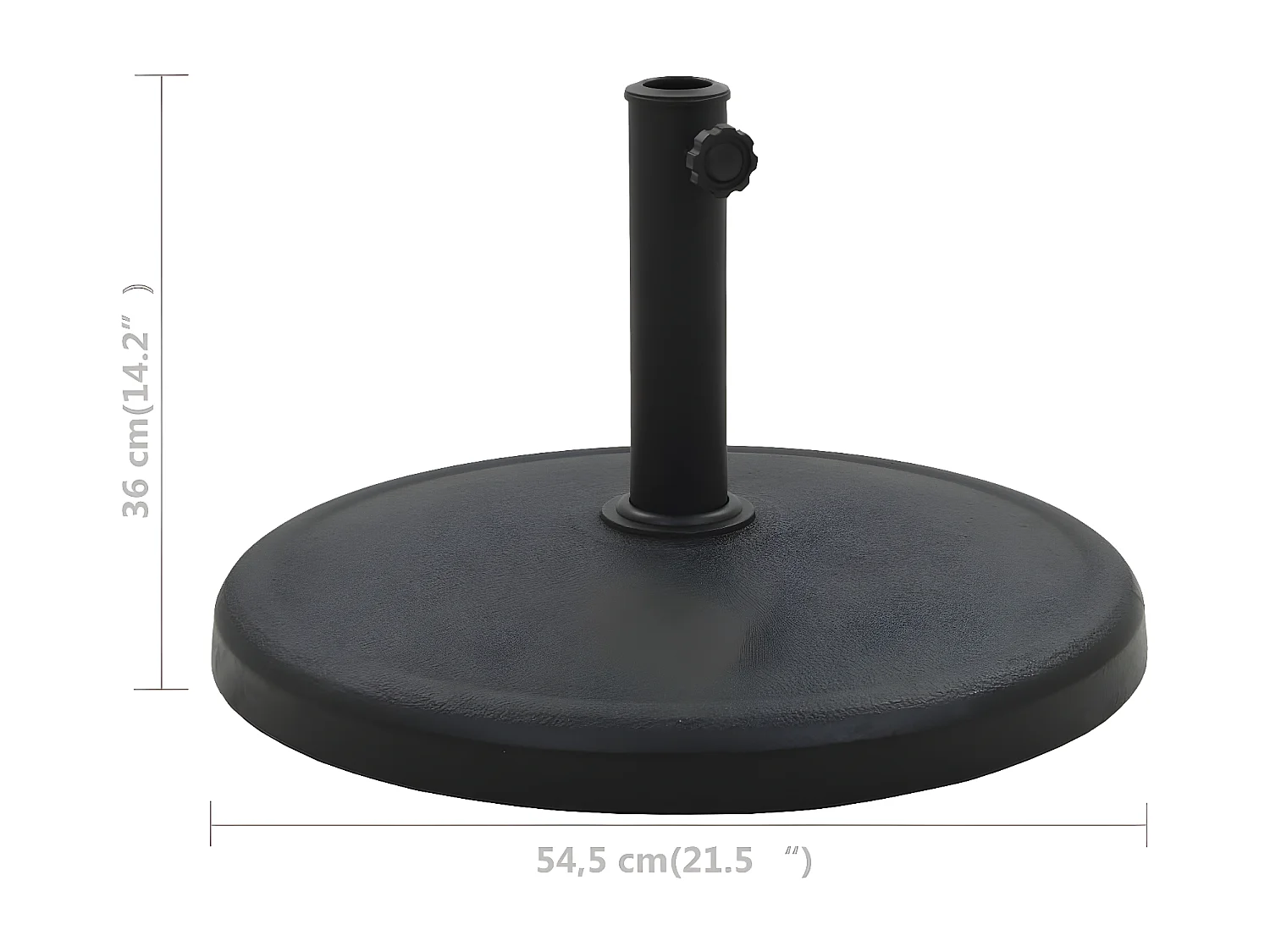 Hønefoss  Sonnenscrmfuß Rund 19 kg Schwarz Polyharz