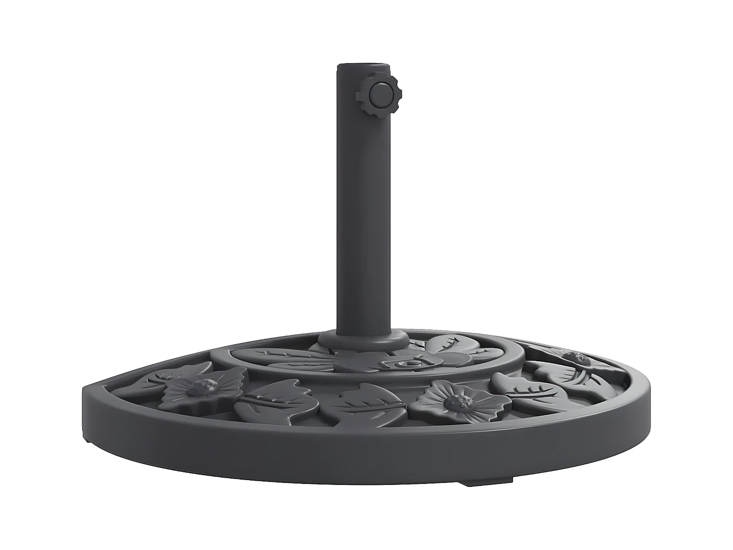 Seldor  Base de parasol pour mâts Ø38 / 48 mm 9 kg demi-rond