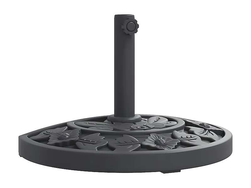 Seldor  Base de parasol pour mâts Ø38 / 48 mm 9 kg demi-rond