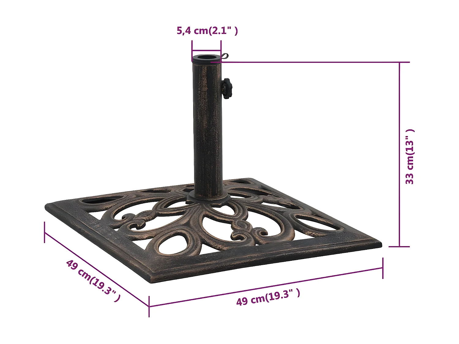 Belfort  Socle de parasol Bronze 12 kg 49 cm Fonte