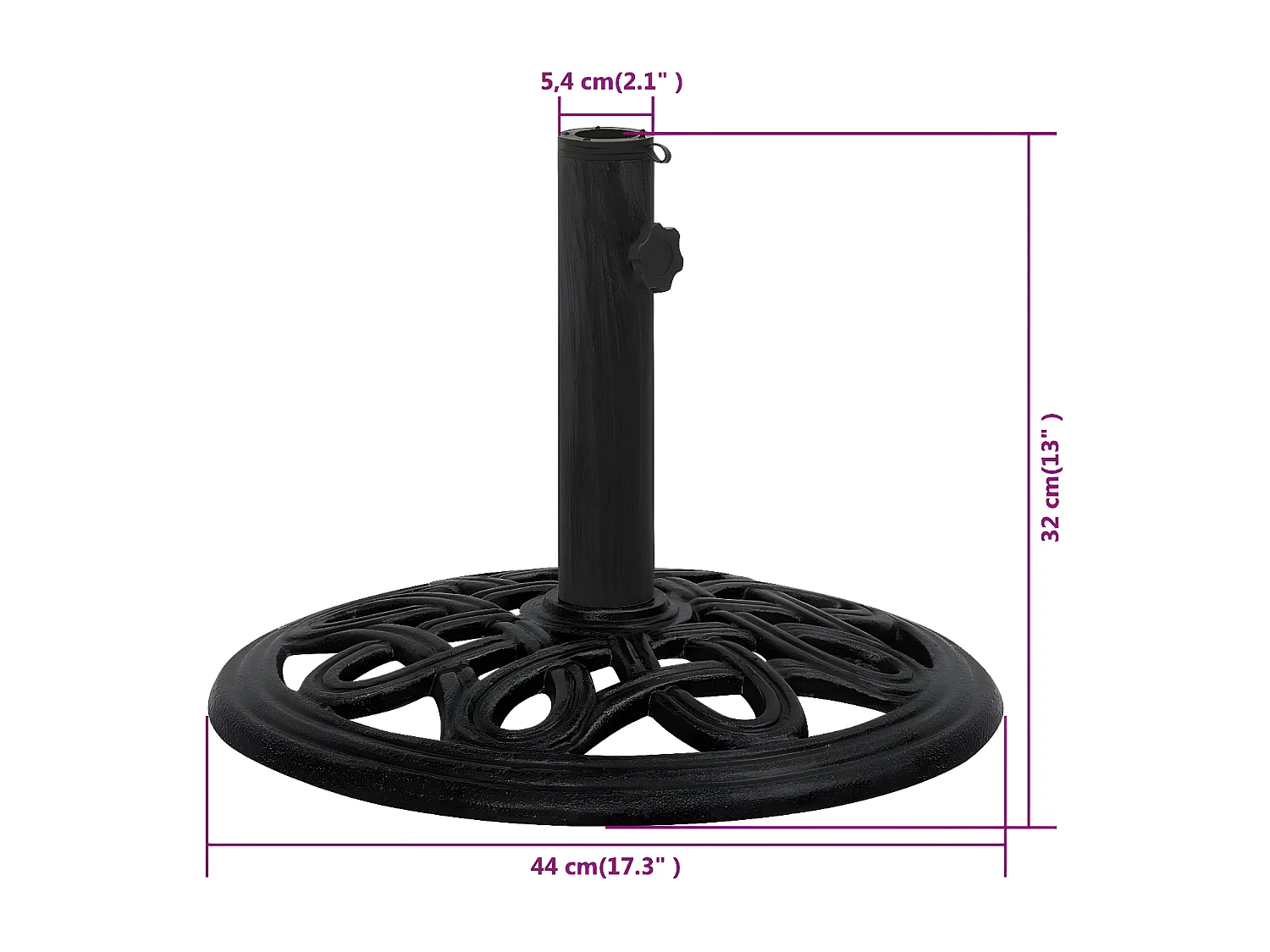 Belfort  Sonnenscrmständer Schwarz 44x44x32 cm Gusseisen
