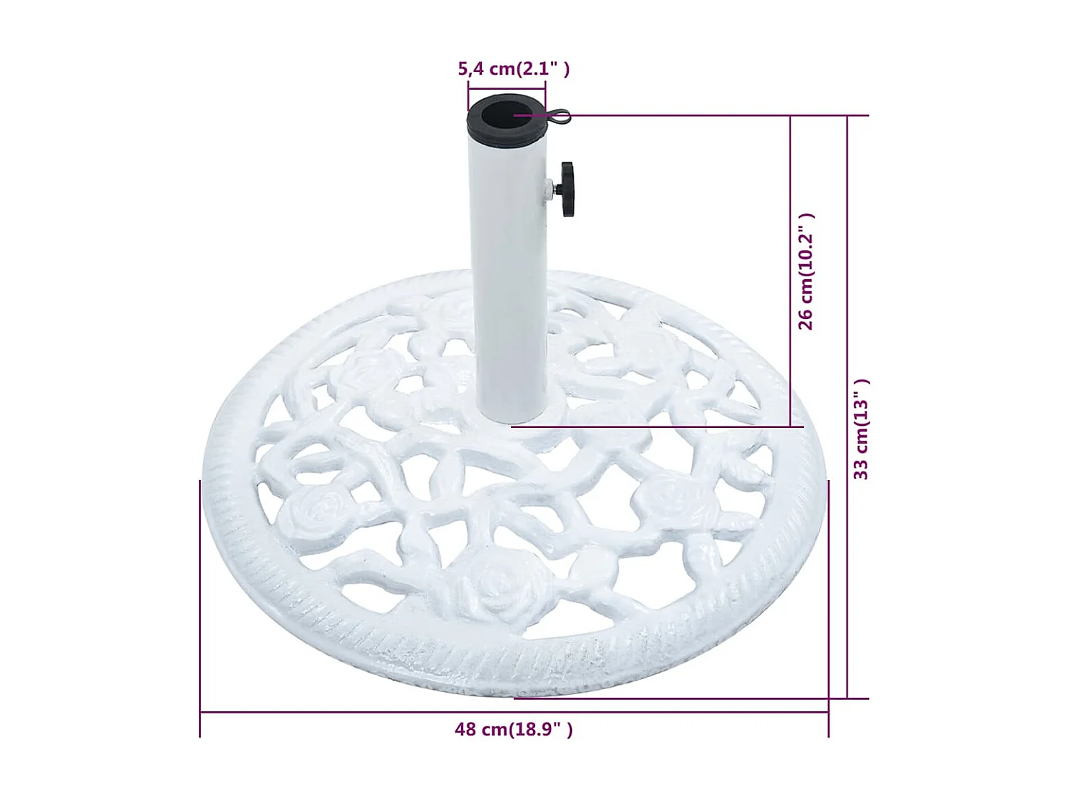 Belfort  Base Ombrellone Bianca 12 kg 48 cm in Gsa