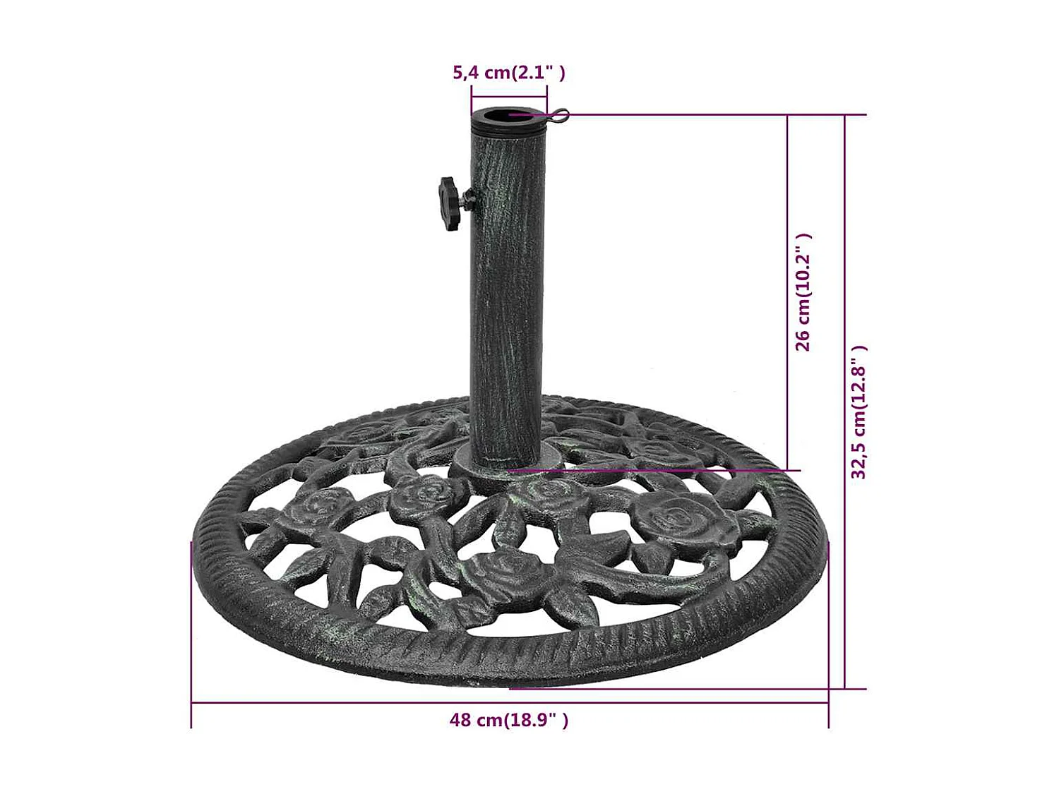 Belfort  Socle de parasol en fonte 12 kg 48 cm