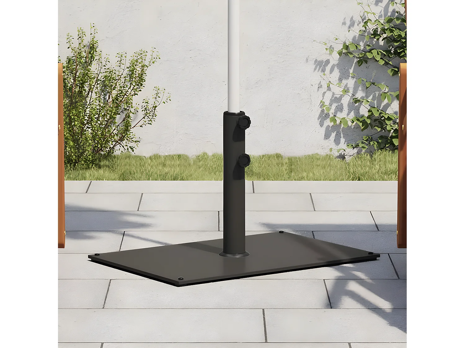 Tjalrin  Base de parasol pour mâts Ø32/38/48 mm 15 kg rectangulaire