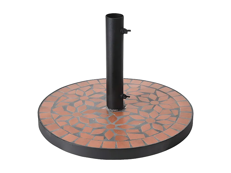 Prolenta Premium -  Socle de parasol Design Terra Mosaic Noir et orange