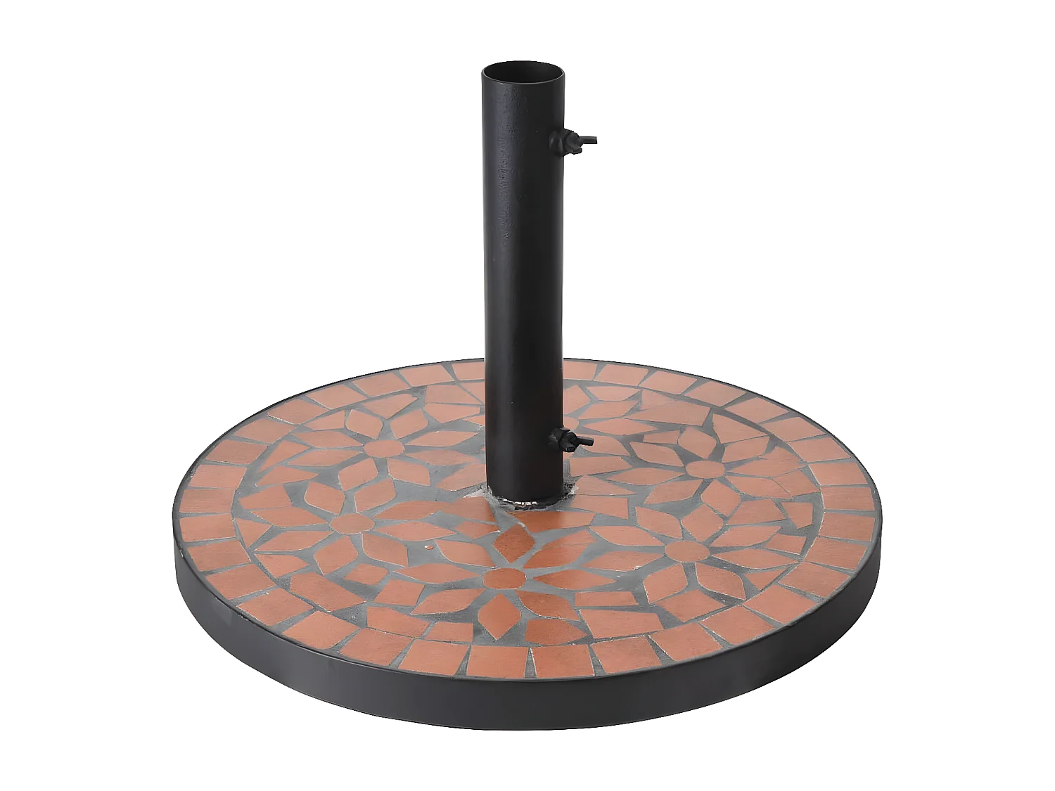Prolenta Premium -  Socle de parasol Design Terra Mosaic Noir et orange