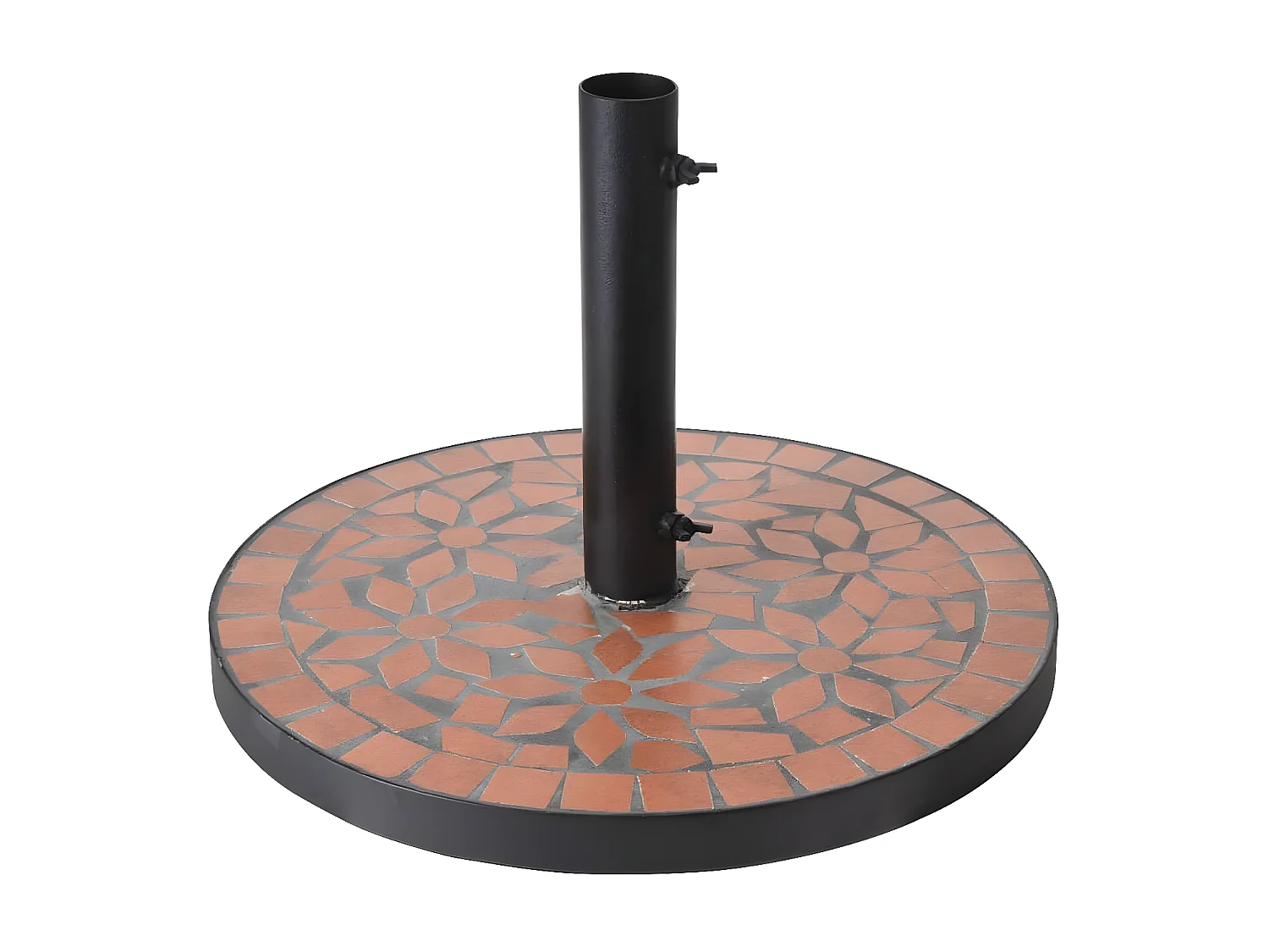 Prolenta Premium -  Socle de parasol Design Terra Mosaic Noir et orange