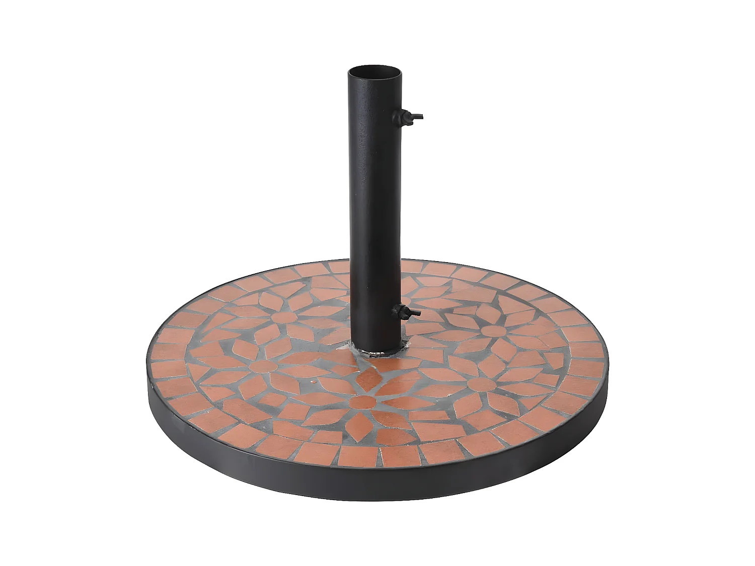 Prolenta Premium -  Socle de parasol Design Terra Mosaic Noir et orange