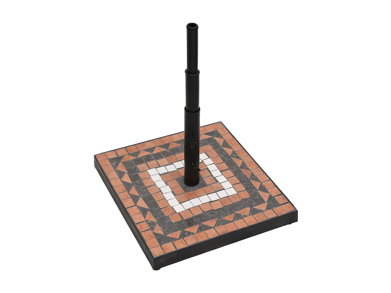 Zoey  Base de sombrilla cuadrada color terracota y blanco 12 kg