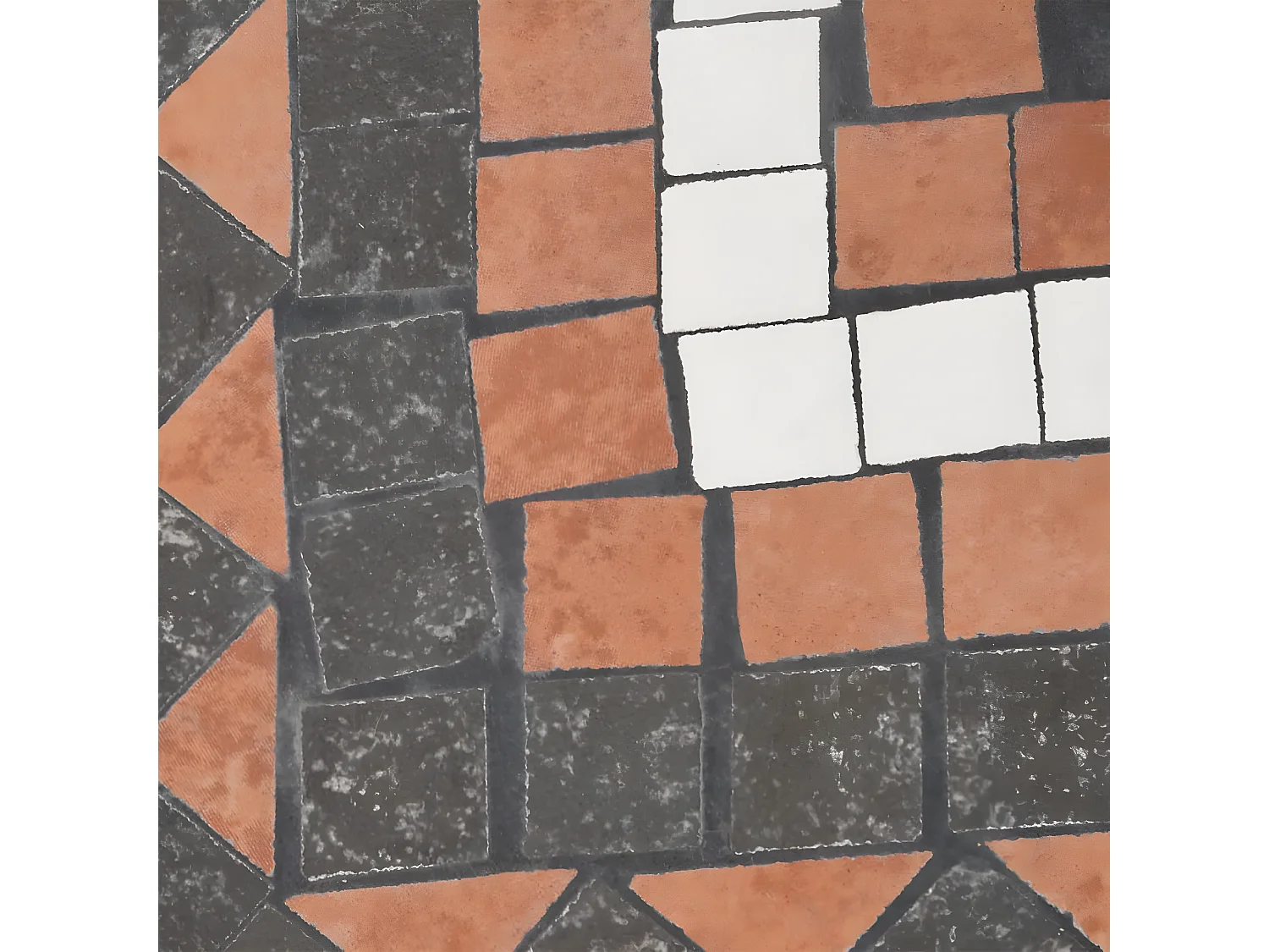 Zoey  Base de sombrilla cuadrada color terracota y blanco 12 kg