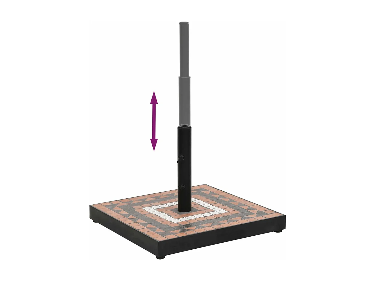 Zoey  Parasolvoet vierkant 12 kg terracottakleurig wit