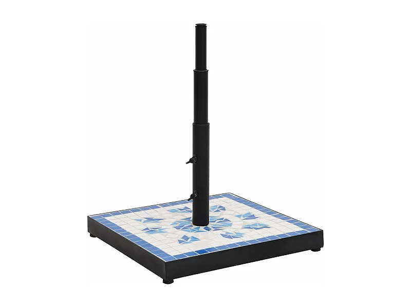 Zoey  Base per Ombrellone Blu e Bianco Quadrata 12 kg