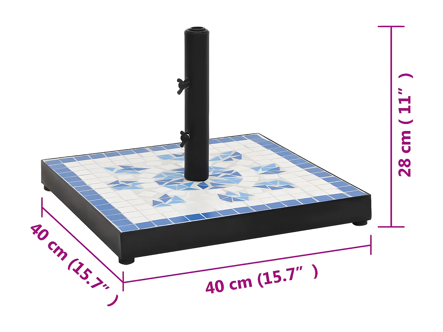 Zoey  Sonnenscrmständer Blau und Weiß Quadratisch 12 kg