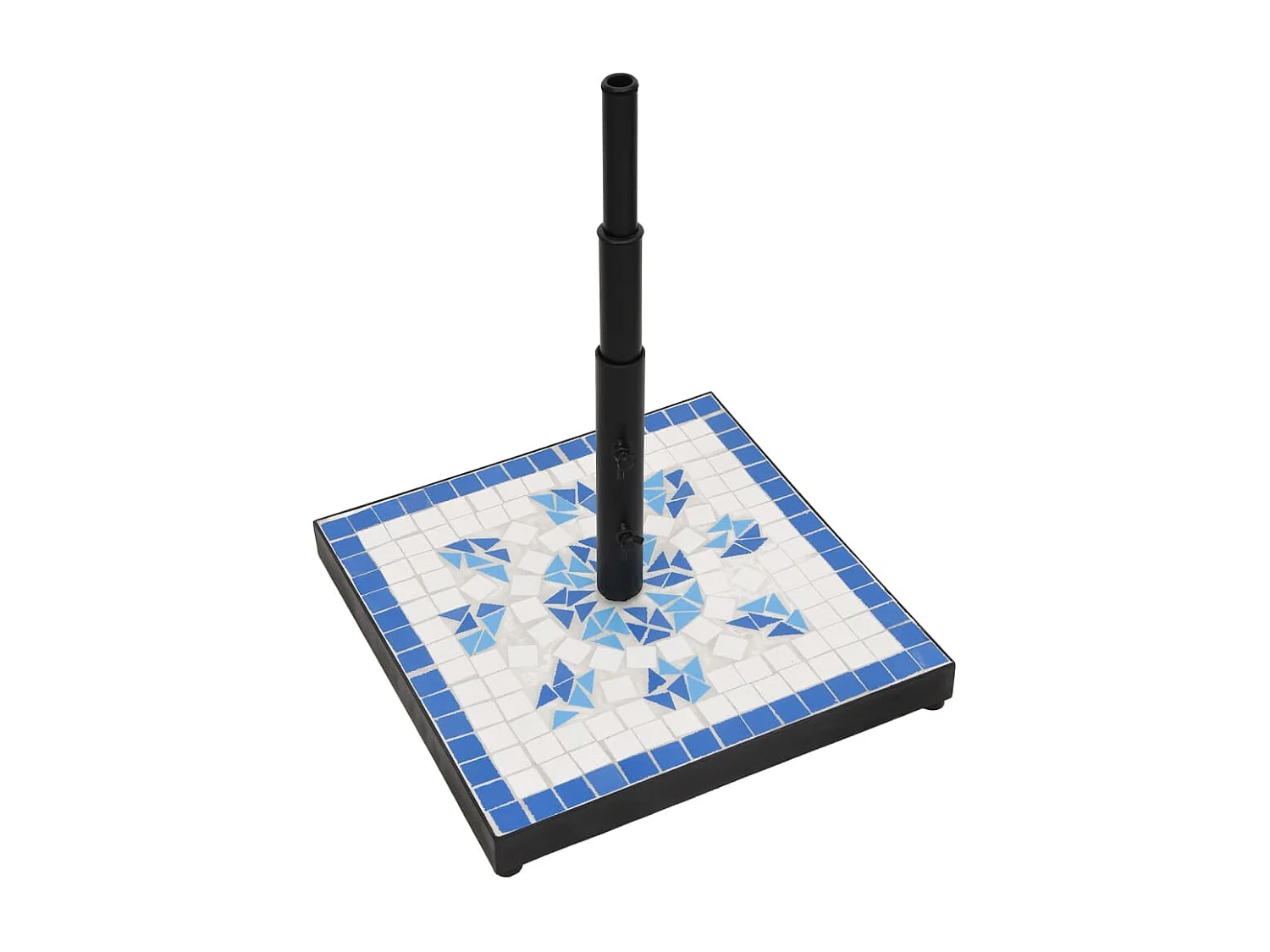 Zoey  Base de parasol bleu et blanc carré 12 kg
