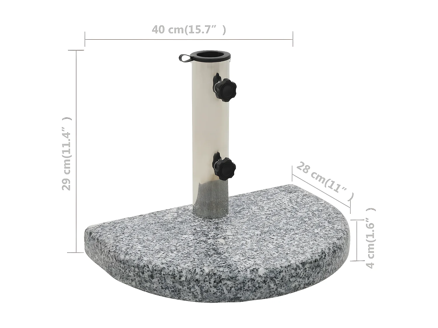 Ryllin  Base per Parasole in Granito Curva 10 kg Grigia