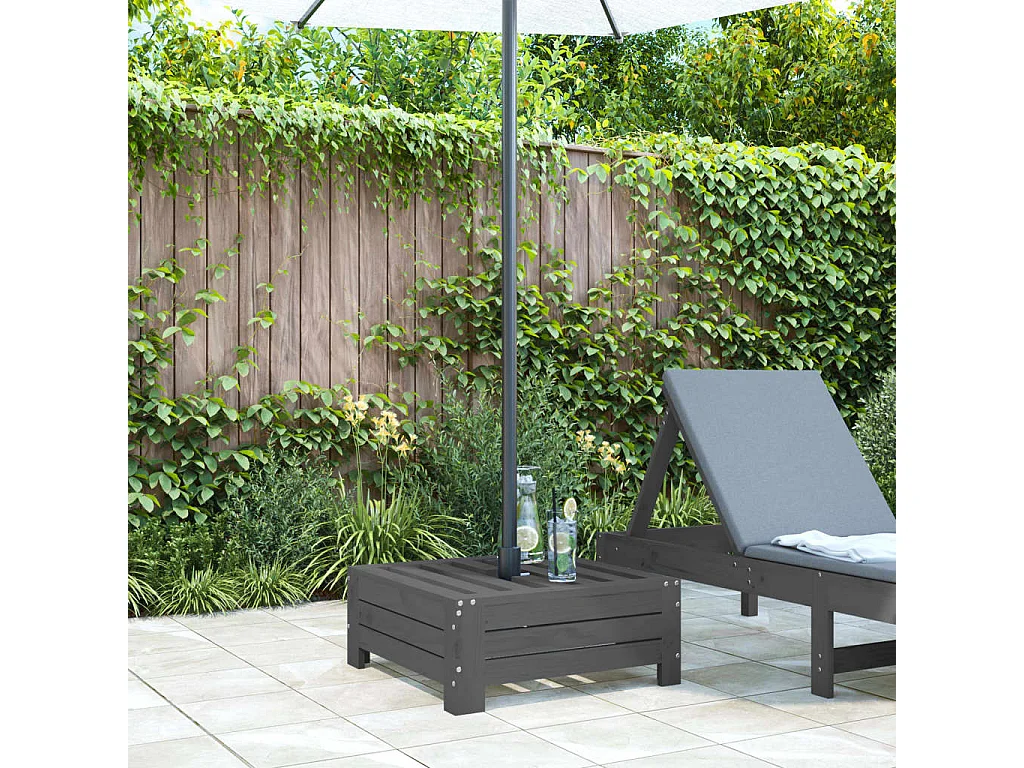 Torvin  Couvercle de base de parasol gris bois massif de pin