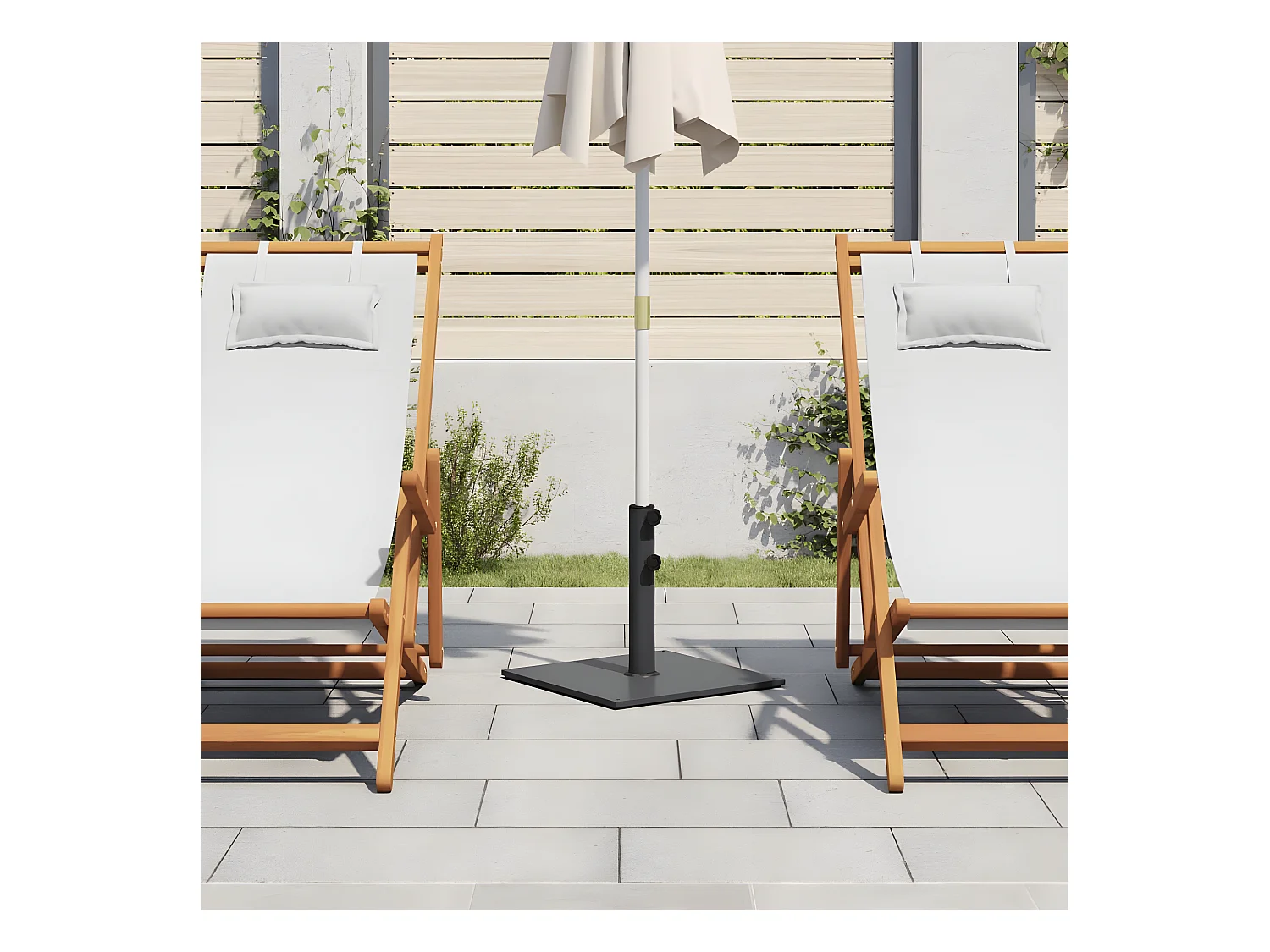 Karvia  Base de parasol pour mâts Ø32/38/48 mm 17 kg carré